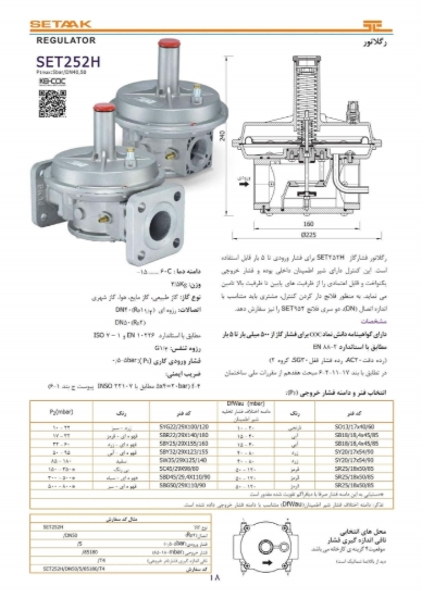 تصویر رگلاتور فشار گاز | SET252H